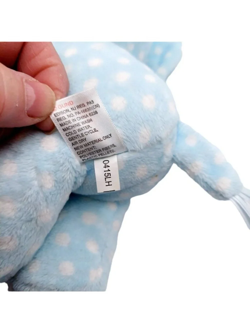 Gund Lolly Plush Blue White Polka Dot Elephant Friends Stuffed 8